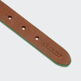 Dog Collar Kings Park Cognac/Green