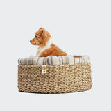 Dog Basket Lazy Linen Stripes Natural/Blue