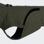 Detail image of dog raincoat in dark green