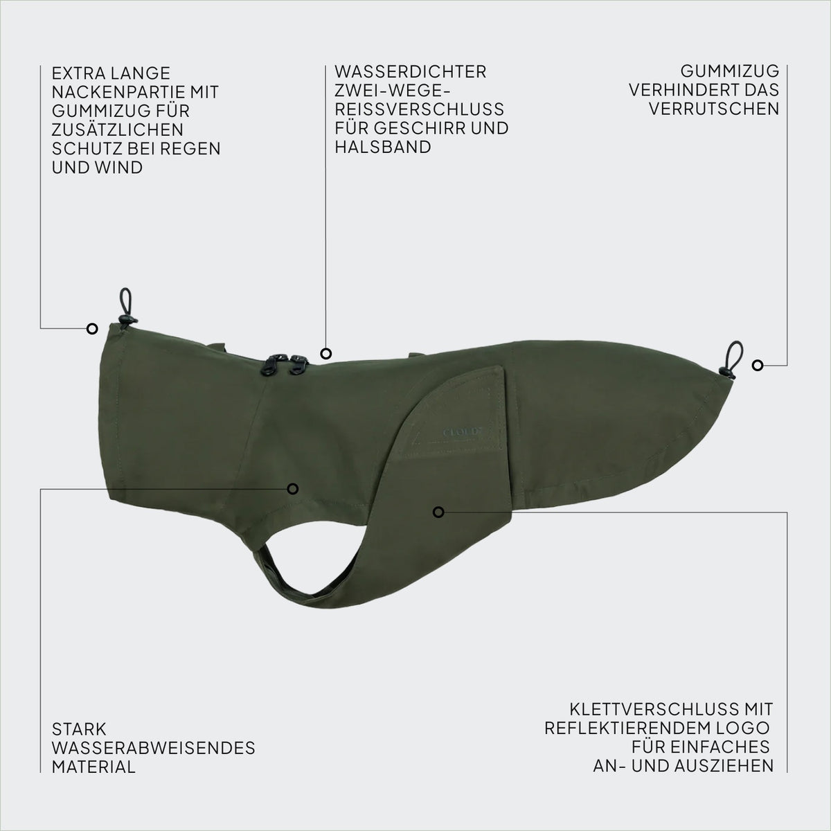 Hunderegenmantel Dackel Dublin 2.0 Dark Olive