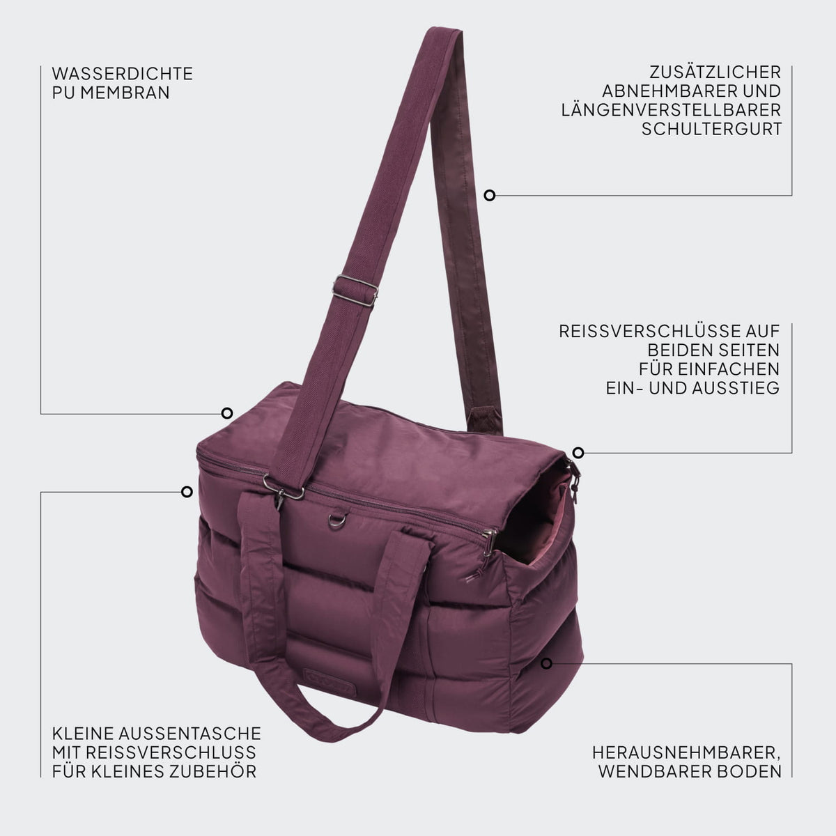 Hundetasche Montreal 2.0 Aubergine