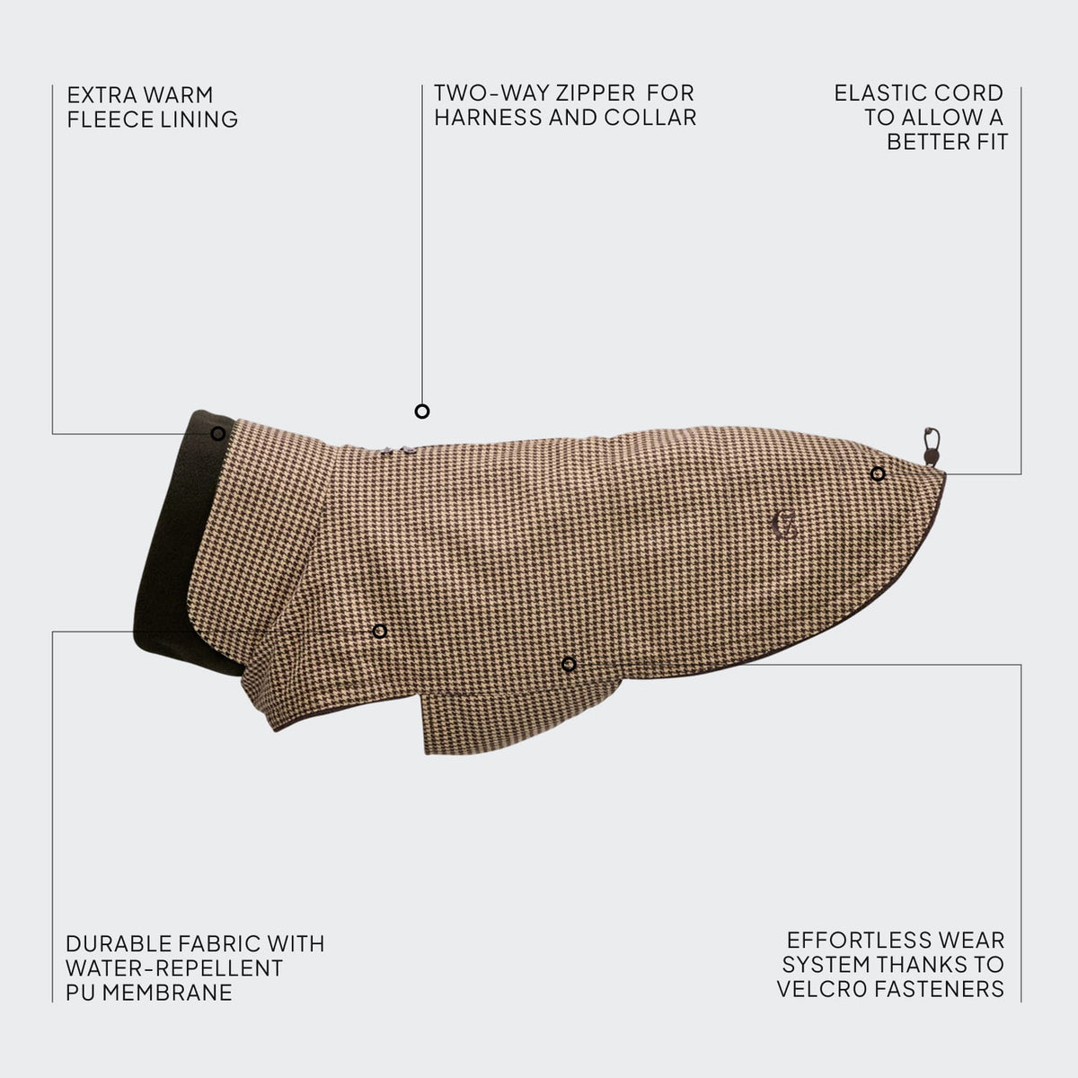 Dog Coat Brooklyn Houndstooth
