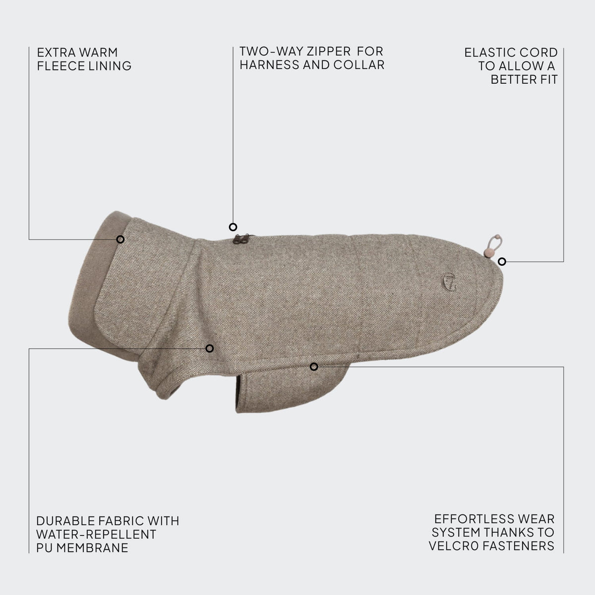 Dog Coat Brooklyn Tweed Beige