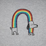 Graues T-Shirt mit großem Regenbogen